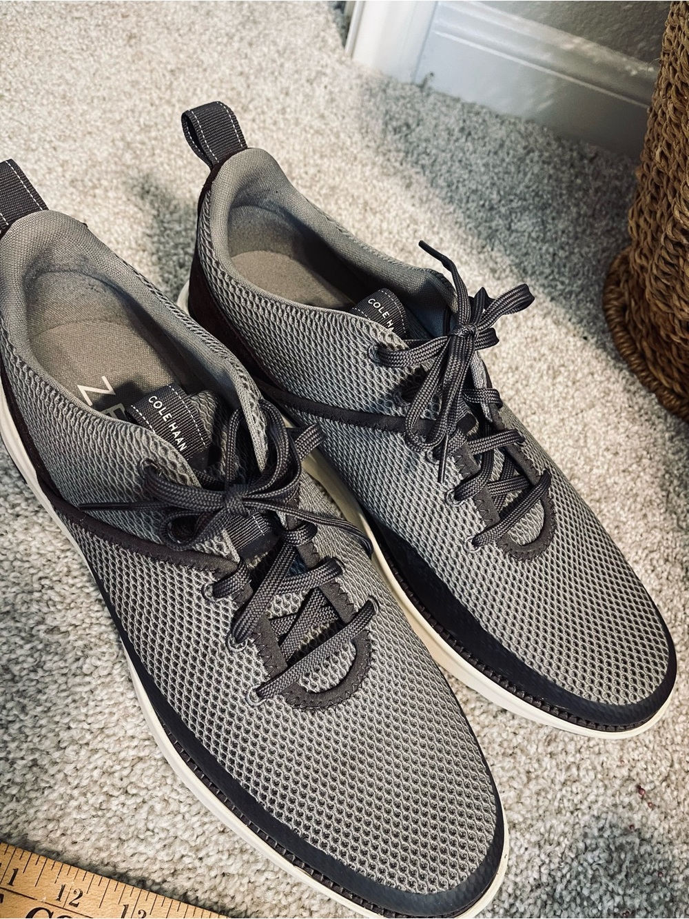 Cole Haan Gray Mesh Lace-Up Sneakers